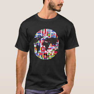 Camiseta World Map International Country Flags Traveling Wo