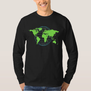 Camiseta World Map Travel Tee Para Mujeres Y Hombres Geogra