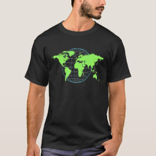 Camiseta World Map Travel Tee Para Mujeres Y Hombres Geogra