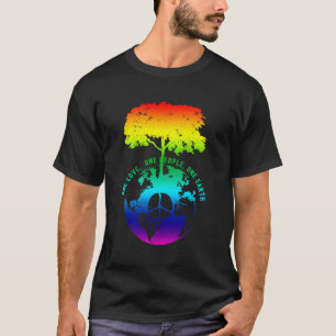Camiseta World Peace Tree Love People Peace Sign Earth Day