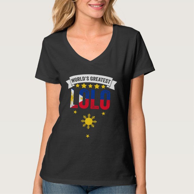 Camiseta World s Greatest Lolo Awesome Pinoy Fan Filipino G (Anverso)