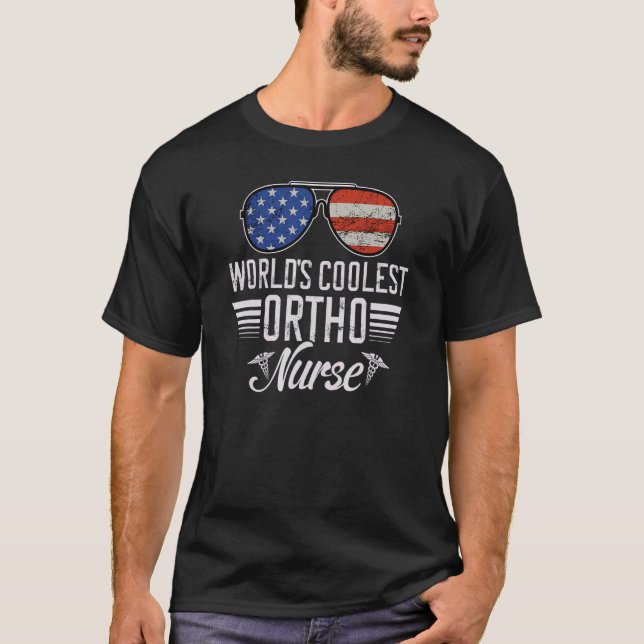 Camiseta World´s Okayest Ortho Nurse American Flag Patrioti (Anverso)