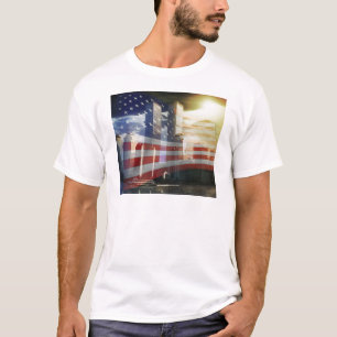 Camiseta World Trade Center con la bandera