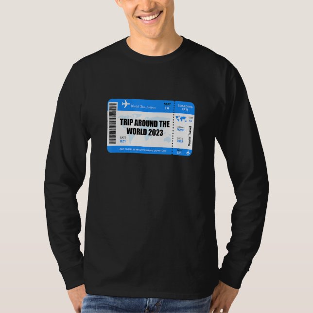 Camiseta World trip 2023 saying air ticket trip around the  (Anverso)
