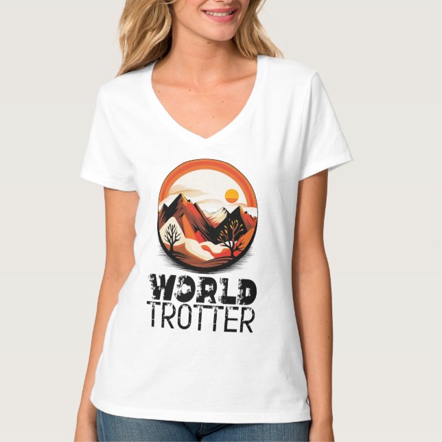 Camiseta World Trotter - Aventura en el Horizonte (Anverso)