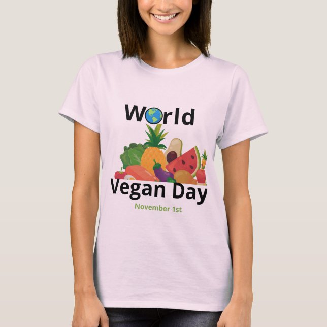 Camiseta World Vegan Day T-Shirt Design (Anverso)
