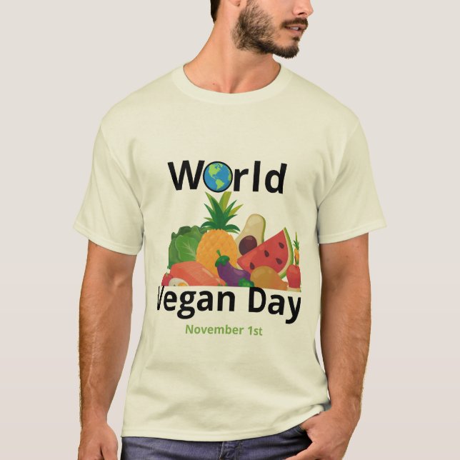 Camiseta World Vegan Day T-Shirt Design (Anverso)