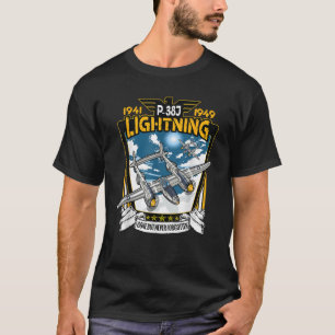 Camiseta World War 2 American P 38 Lightning Fighter Airpla