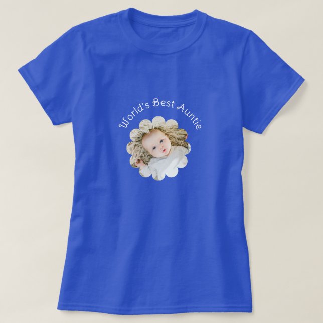 Camiseta World's Best Auntie Photo in Flower Custom (Diseño del anverso)