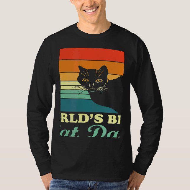 Camiseta World's Best Cat Dad Cat Dad Retro Style (Anverso)