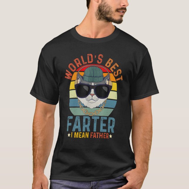 Camiseta Worlds Best Farter I Mean Father  Best Cat Dad Eve (Anverso)