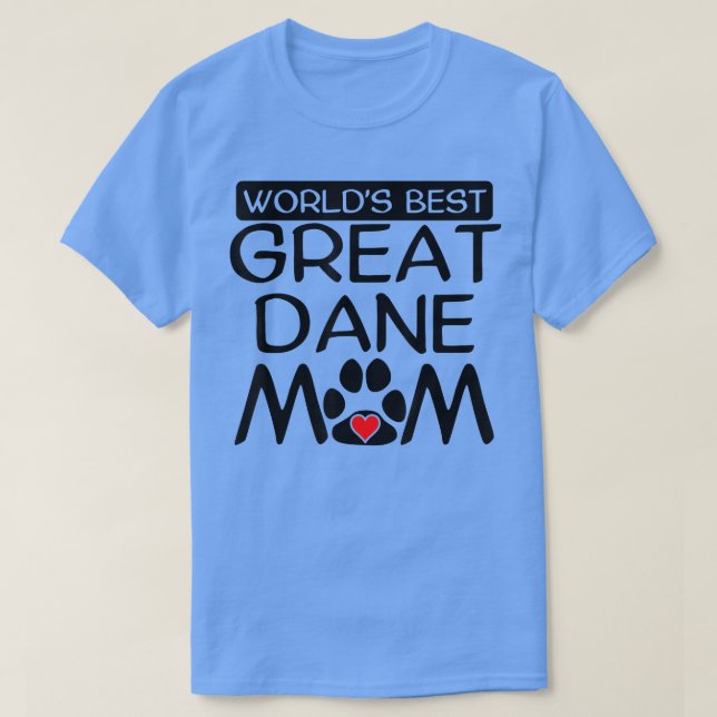 Camiseta World's Best Great Dane Mom Dog Owner Paw Print  (Diseño del anverso)