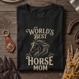 Camiseta World's Best Horse Mom Vintage Equestrian Gift