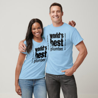 Camiseta World's Best Plumber Custom Text B09 SILVER BLACK