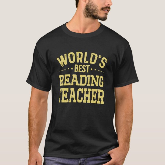 Camiseta World's Best Reading Teacher Job Title Reading Tea (Anverso)