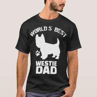 Camiseta Worlds Best Westie Dad Dogs Paw Puppy Lover Pups F