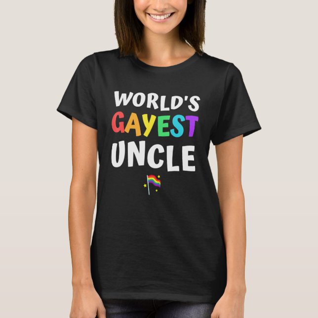 Camiseta Worlds Gayest Uncle Pride Rainbow Flag Love Lgbt L (Anverso)