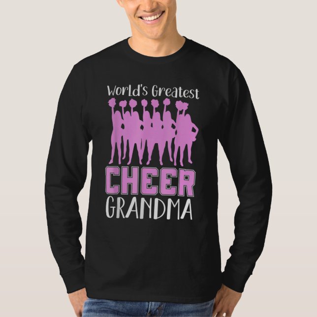 Camiseta World's Greatest Cheer Grandma Cheerleader Mom (Anverso)