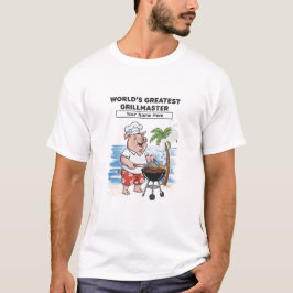 Camiseta World's Greatest Grillmaster Personalized Cartoon 