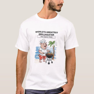 Camiseta World's Greatest Grillmaster Personalized Cartoon 