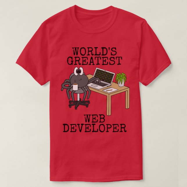 Camiseta Worlds Greatest Web Developer Spider Funny (Diseño del anverso)