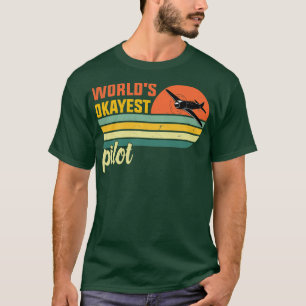 Camiseta Worlds Okayest Pilot mundos retro vintage okayest 
