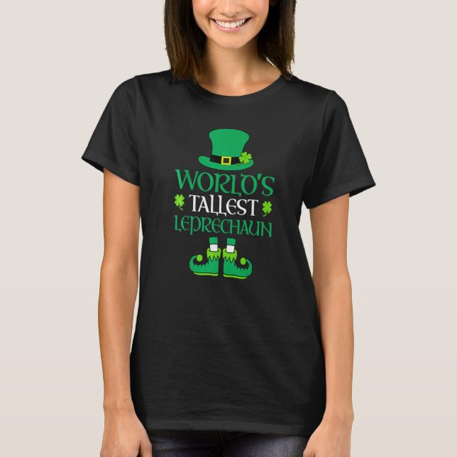 Camiseta Worldu2019s Tallest Leprechaun - Irish Shamrock St (Anverso)