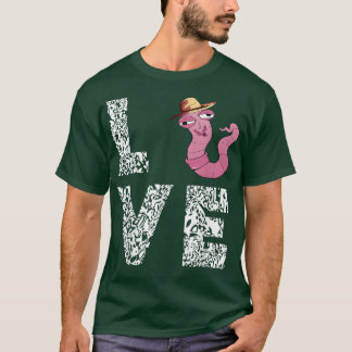 Camiseta Worm Farmer Hat Leopard Love Wiggler Worm Worm Far
