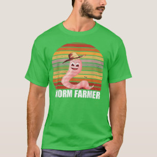 Camiseta Worm Farmer Retro Vintage Worm Hat Red Wiggler Wor
