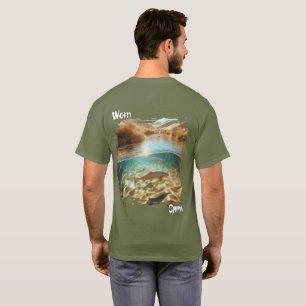 Camiseta Worn Calm Arroyo de Trucha en la Naturaleza del