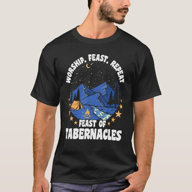 Camiseta Worship Feast And Repeat Feast Of Tabernacles Sukk (Anverso)