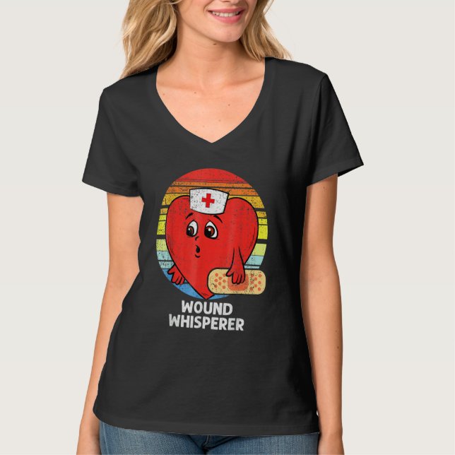 Camiseta Wound Whisperer Valentines Day Nurse RN LPN Nursin (Anverso)