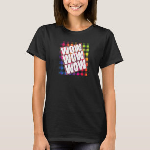 Camiseta WOW Free Day WOW WOW TieDye Plaid Meme Cita