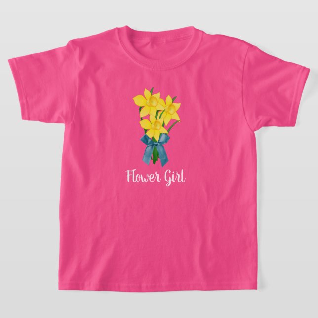 Camiseta Wow Rosa con Daffodis Amarillos Flower Girl (Distribución)