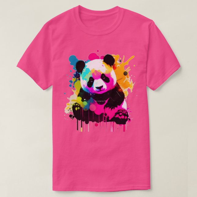 Camiseta wpap spalsh colorido panda lindo (Diseño del anverso)