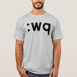 Camiseta : wq - texto negro para los usuarios de Vi/Vim