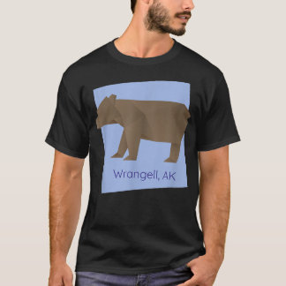 Camiseta Wrangell AK Brown Origami Bear Resumen Geometrica