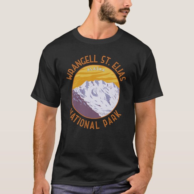 Camiseta Wrangell St. Elias Parque Nacional Retro (Anverso)