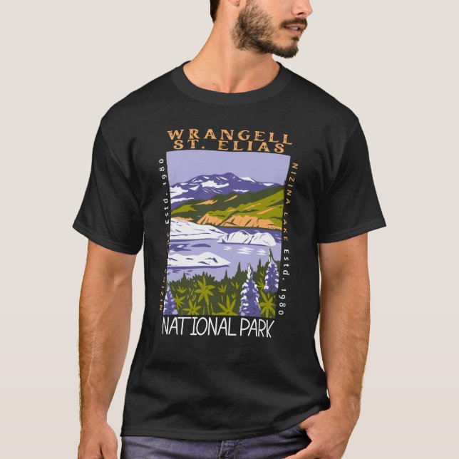 Camiseta Wrangell St Elias Parque Nacional Vintage (Anverso)