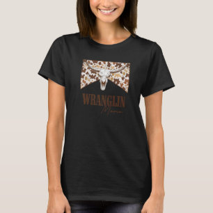 Camiseta Wranglin Mama Leopard Bull Skull Country Occidenta
