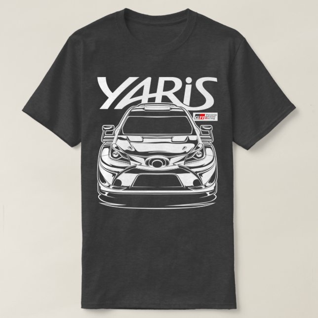 Camiseta WRC Yaris Gazoo Carreras impresión blanca (Diseño del anverso)