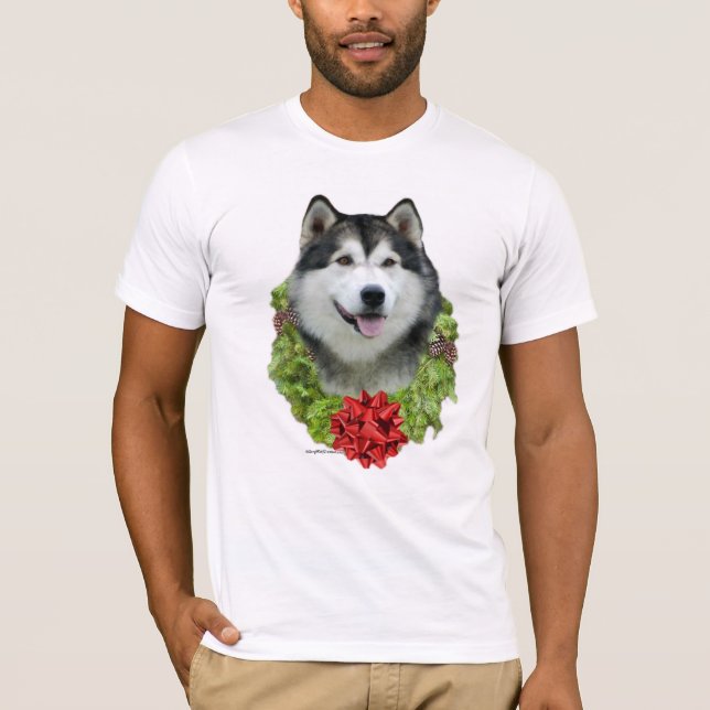 Camiseta Wreath de Alaskan Malamute (Anverso)