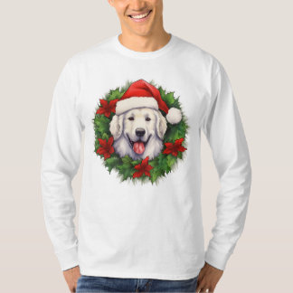 Camiseta Wreath de los Navidades de Kuvasz