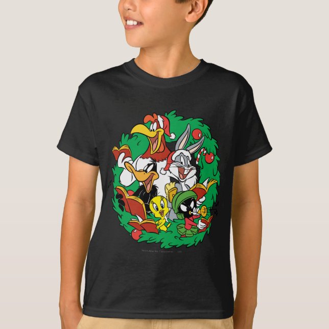 Camiseta Wreath de los Navidades del grupo LOONEY TUNES™ (Anverso)