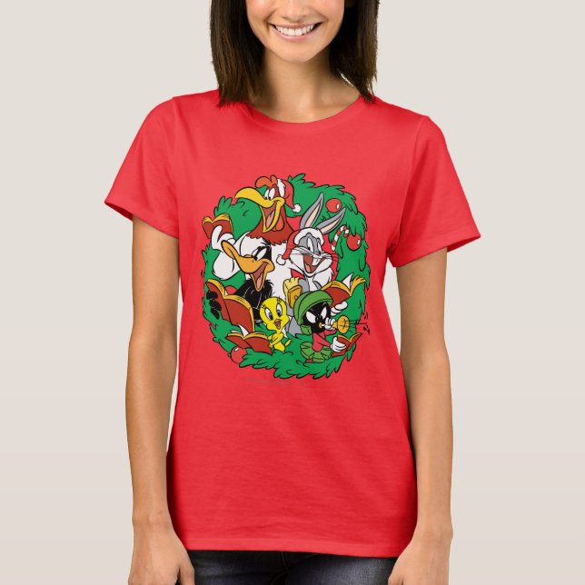 Camiseta Wreath de los Navidades del grupo LOONEY TUNES™ (Anverso)