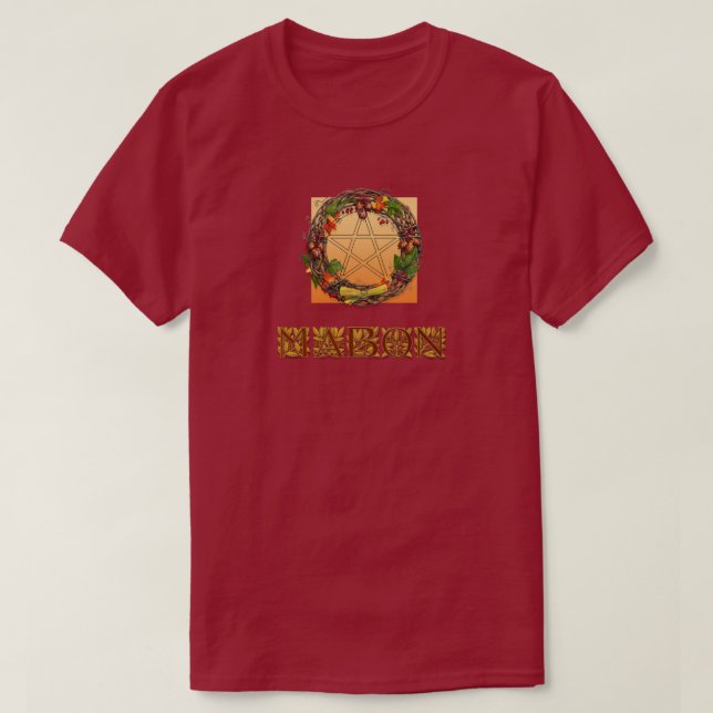 Camiseta Wreath de Mabon con letras de roble (Diseño del anverso)