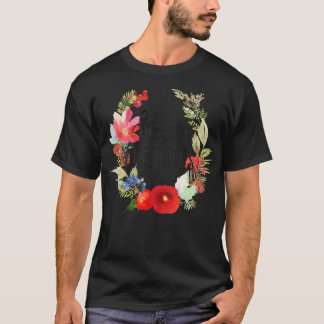 Camiseta Wreath de Navidades florales de acuarela