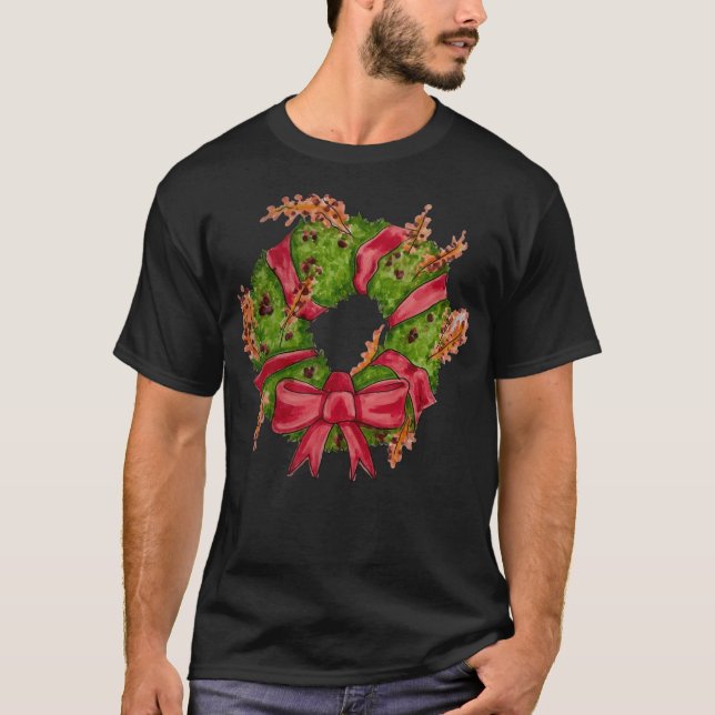 Camiseta Wreath de vacaciones cálidas (Anverso)