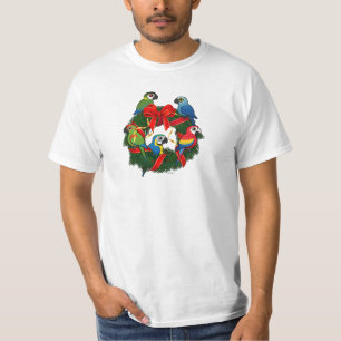 Camiseta Wreath, Navidades de Birdorable Macaws