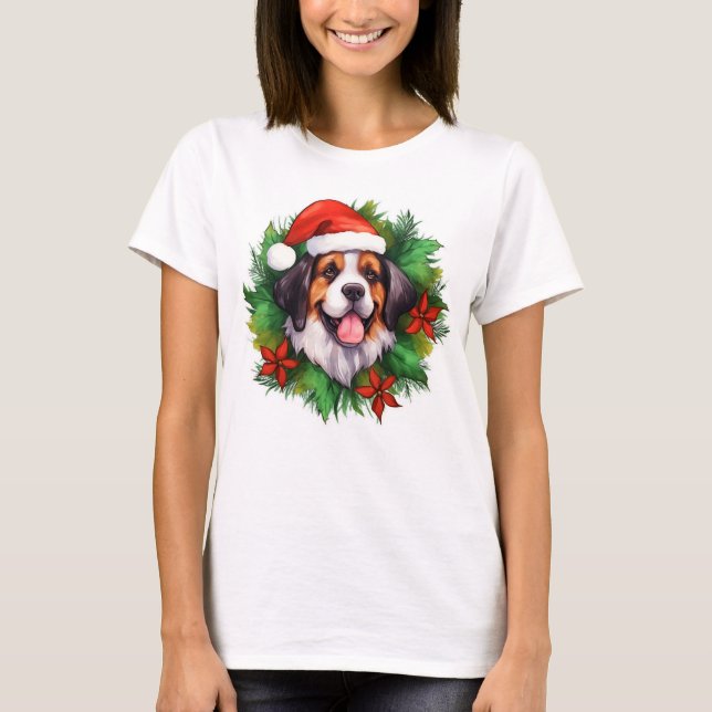 Camiseta Wreath Navidades de San Bernard (Anverso)